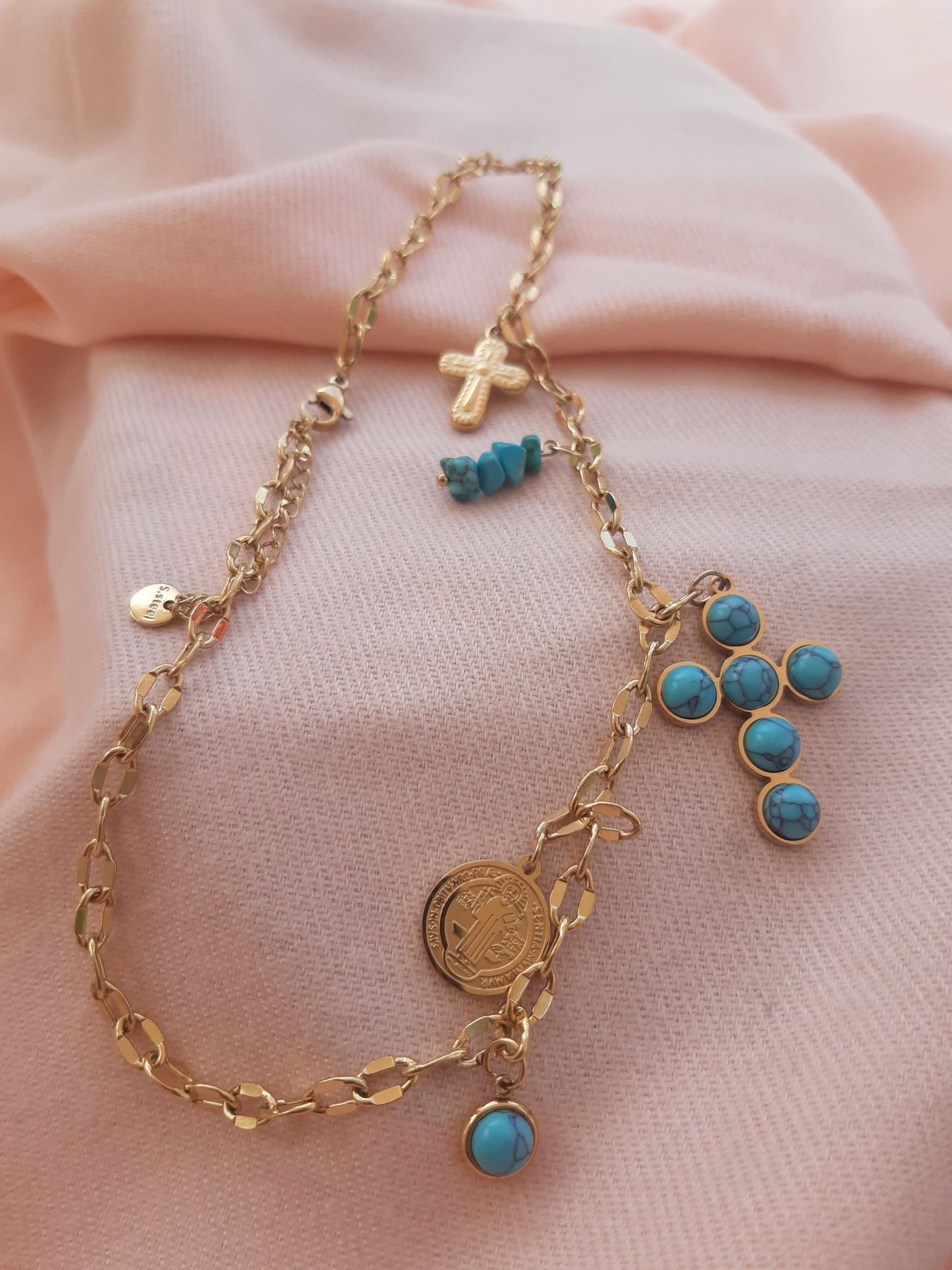 Rosary necklace short prayer blessed.