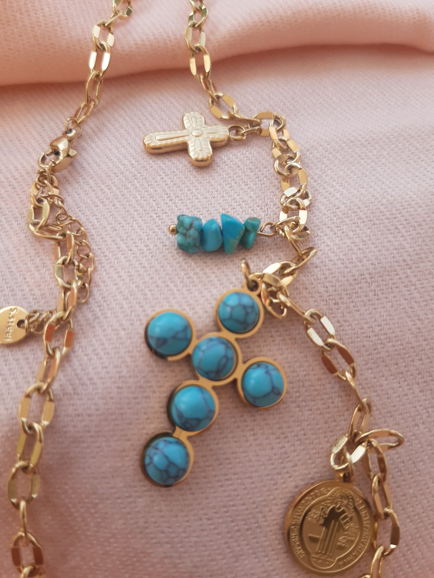 Rosary necklace short prayer blessed.