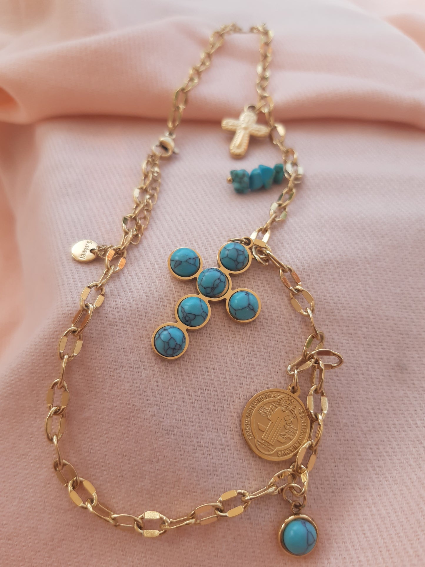 Rosary necklace short prayer blessed.